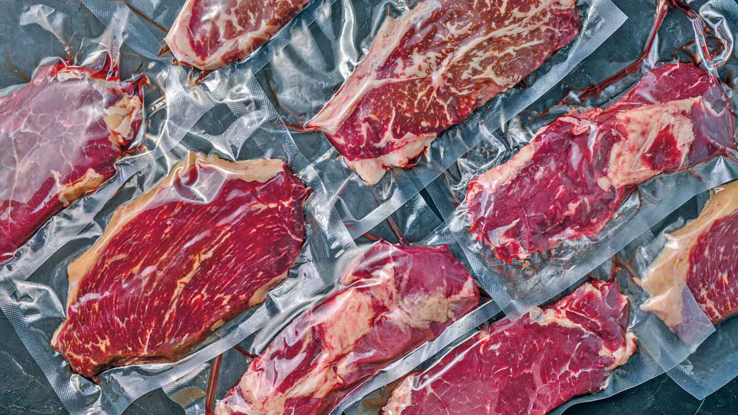 Verfärbung von vakuum-gelagertem Rindfleisch